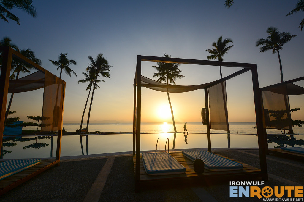 Morning by the infinity pool at the Oriental Leyte
