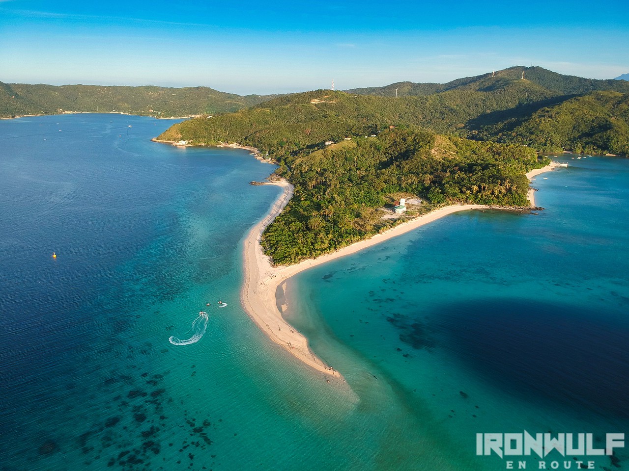 Bonbon beach sandbar aerial view